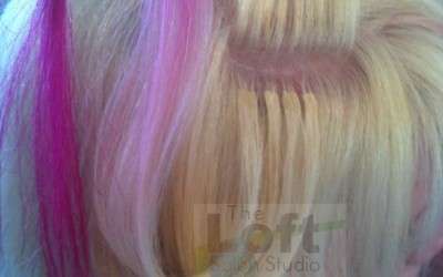 Highlights With Pink Hair Extensions